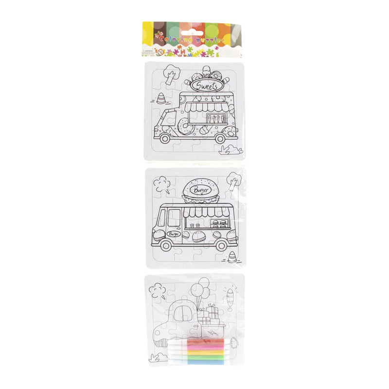 Laden Sie das Bild in Galerie -Viewer, Jono toys kleur je eigen puzzeltjes- 3 puzzeltjes + 5 stiften
