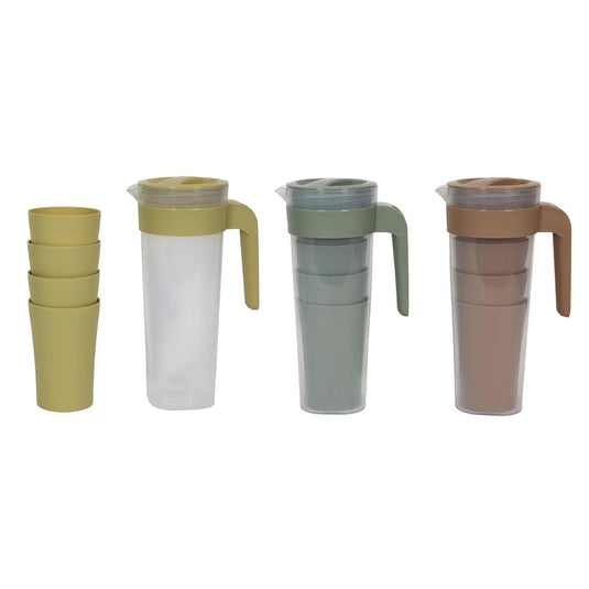 Schenkkan kunststof 1,4l met 4 bekers