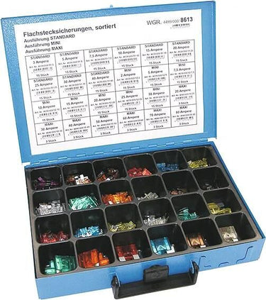 Dresselhaus assortiment zekeringen bananenstekker 8613 sort.blade fuses. design.stand.mini maxi