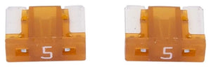Dresselhaus zekering bananenstekker mini mini-fuse 5a 2 pcs. low profile light brown