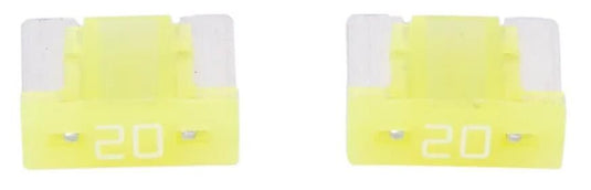 Dresselhaus flachstecksicherung mini mini-fuse 20a 2 pcs. low profile yellow