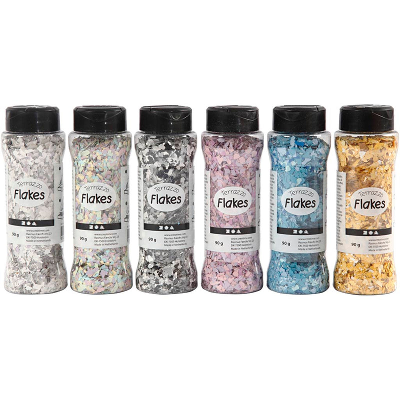 Laden Sie das Bild in Galerie -Viewer, Https: www.cchobby.nl terrazzo-vlokken-diverse-kleuren-6x90-gr-1-doos
