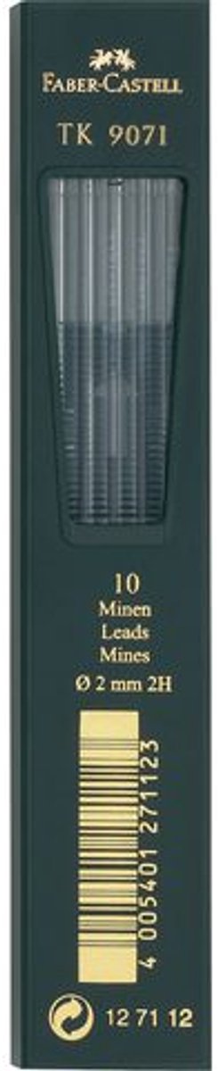 Faber-castell potloodstiftjes - tk9071 - 2,0mm - 2h - 10 stuks - fc-127112