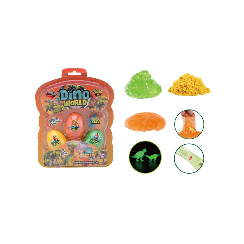 Load image into Gallery viewer, Johntoy 3 slijm eieren met dino
