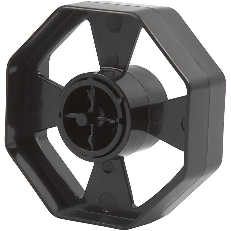 Load image into Gallery viewer, Https: www.cchobby.nl plakbandhouder-wiel-d-7-5-cm-b-25-mm-zwart-1-stuk
