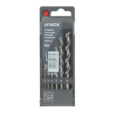 Mack 1011625 - metaalboor hss g din 338 set 6-delig 2-8mm | 5 stuks