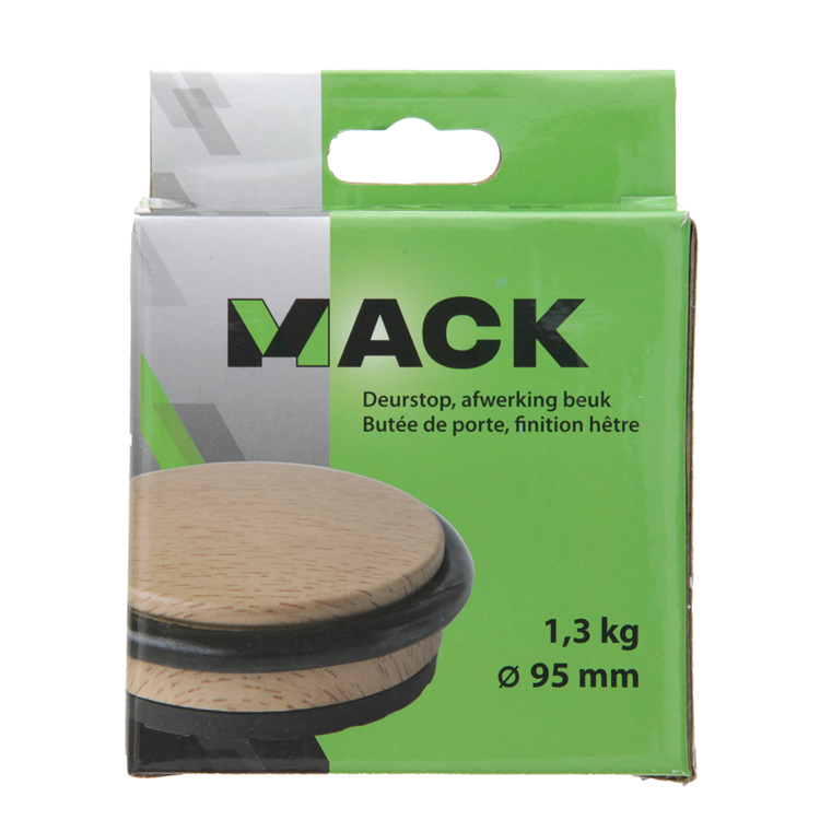 Afbeelding laden in galerijviewer, Mack 1005319 - zware deurstop hout 1,3 kg ø 95 mm 1 st pc | 6 stuks
