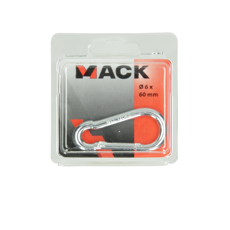 Afbeelding laden in galerijviewer, Mack 1006848 - 1 karabijnhaak + veer verzinkt bl 60x6mm | 5 stuks
