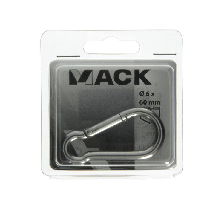 Laden Sie das Bild in Galerie -Viewer, Mack 1006891 - 1 karabijnhaak+veer inox 60x6mm bl | 5 stuks
