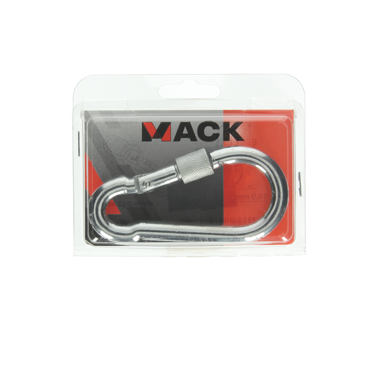 Afbeelding laden in galerijviewer, Mack 1006894 - 1 karabijnhaak+borgsl. verzinkt 10mm bl | 5 stuks
