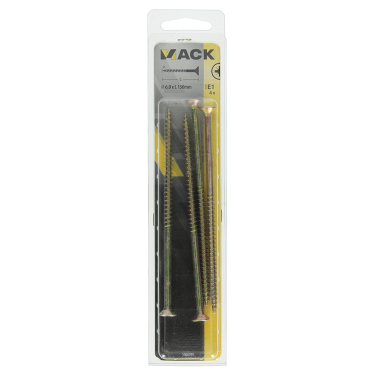 Laden Sie das Bild in Galerie -Viewer, Mack 1006975 - spaanplaatschroef vz kop geelverzinkt 4st 6 x 130mm | 5 stuks
