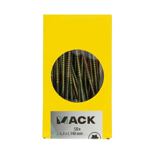 Mack 1006993 - spaanplschrf. vzkop-zelfb geelverzinkt 50st 6 x 140mm | 5 stuks