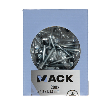 Mack 1006999 - zelftap. schroef cyl. kop 200 200 st 4,2x32mm | 5 stuks