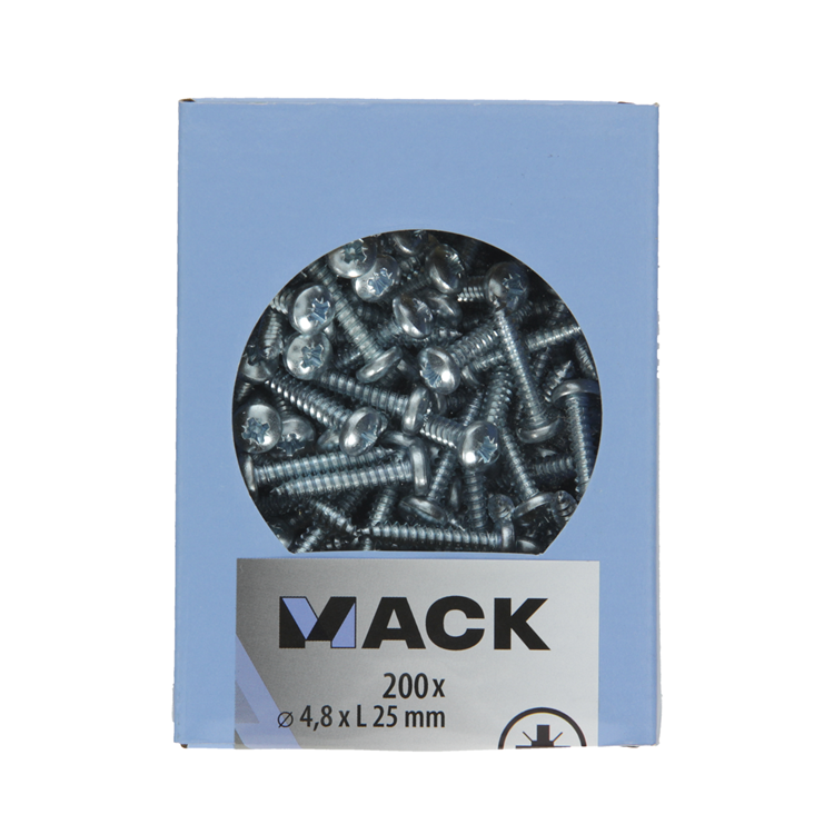 Afbeelding laden in galerijviewer, Mack 1007000 - zelftap. schroef cyl. kop 200 200 st 4,8x25mm | 5 stuks
