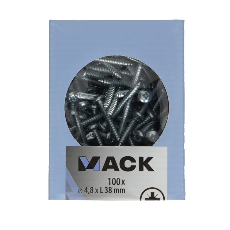 ギャラリービューアに画像をロードする, Mack 1007002 - zelftap. schroef cyl. kop 100 100 st 4,8x38mm | 5 stuks
