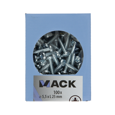 Mack 1007005 - zelftap. schroef cyl. kop 100 100 st 5,5x25mm | 5 stuks