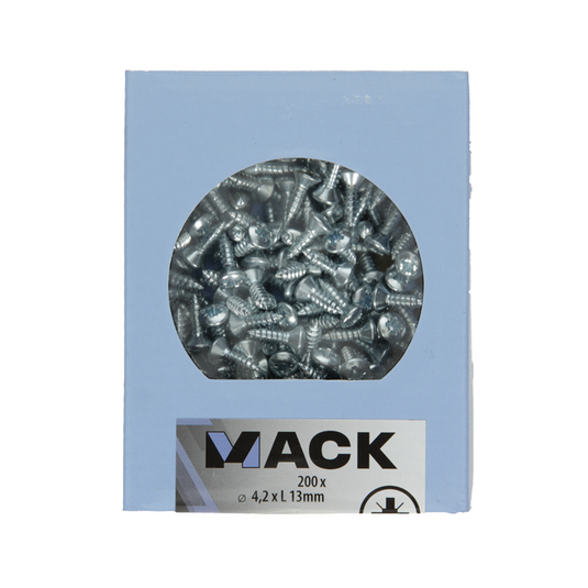 Mack 1007008 - zelftap. schroef bvz kop 200 200 st 4,2x13mm | 5 stuks