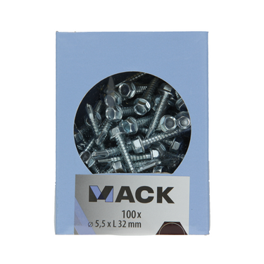 Mack 1007024 - zelfbor. schroef zeskant 100 100 st 5,5x32mm | 5 stuks