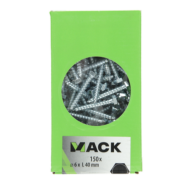 Mack 1007030 - houtdraadbout staal verzinkt 150 st 6 x 40 mm | 5 stuks