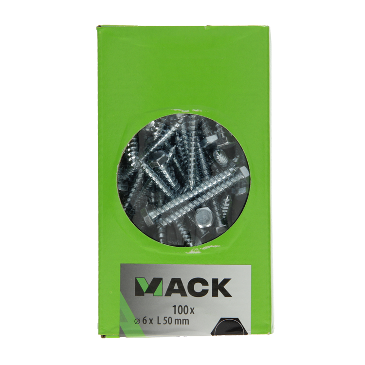 Laden Sie das Bild in Galerie -Viewer, Mack 1007031 - houtdraadbout staal verzinkt 100 st 6 x 50 mm | 3 stuks
