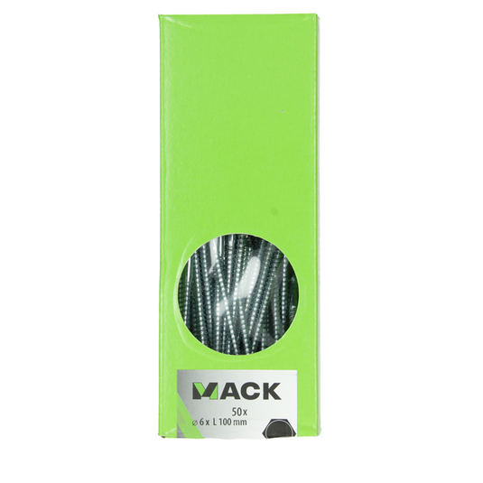 Mack 1007035 - houtdraadbout staal verzinkt 50 st 6 x 100 mm | 2 stuks