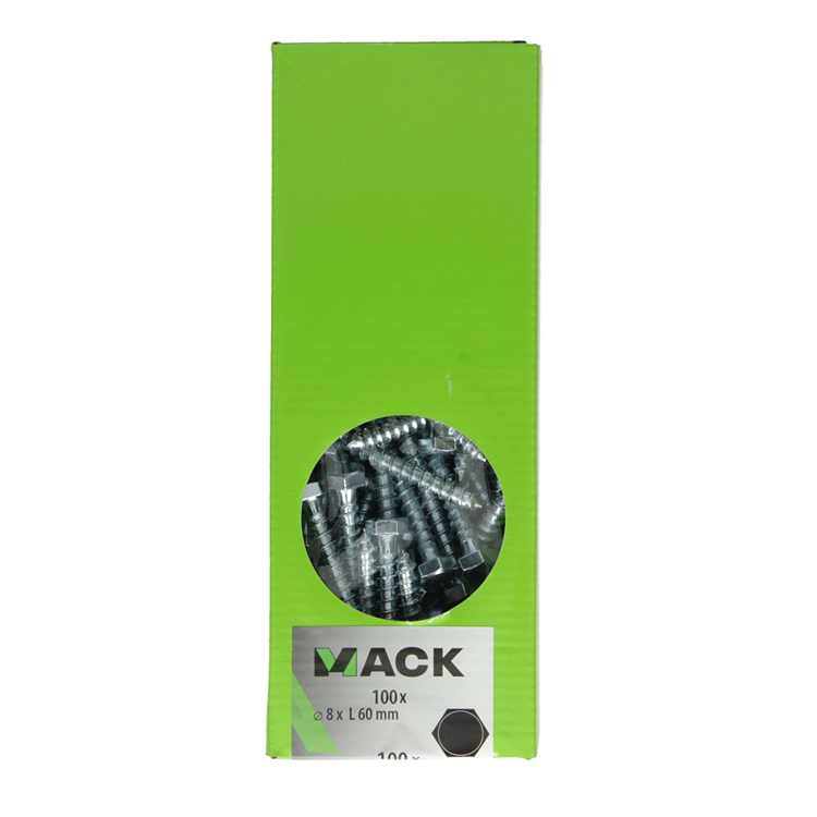 Chargez l'image dans la visionneuse de la galerie, Mack 1007039 - houtdraadbout staal verzinkt 100 st 8 x 60 mm | 2 stuks
