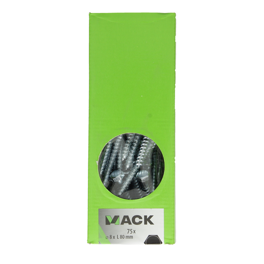 Mack 1007041 - houtdraadbout staal verzinkt 75 st 8 x 80 mm | 1 stuks