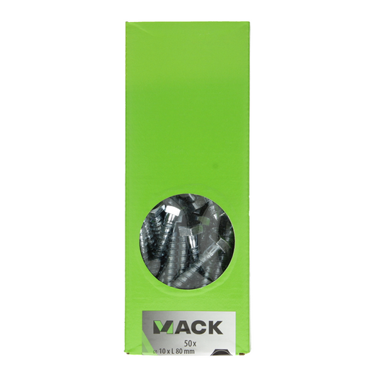 Mack 1007045 - houtdraadbout staal verzinkt 50 st 10 x 80 mm | 1 stuks
