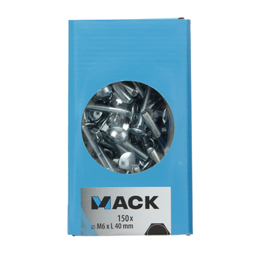 Mack 1007051 - houtbout + moer verzinkt 150 st 6 x 40 mm | 4 stuks