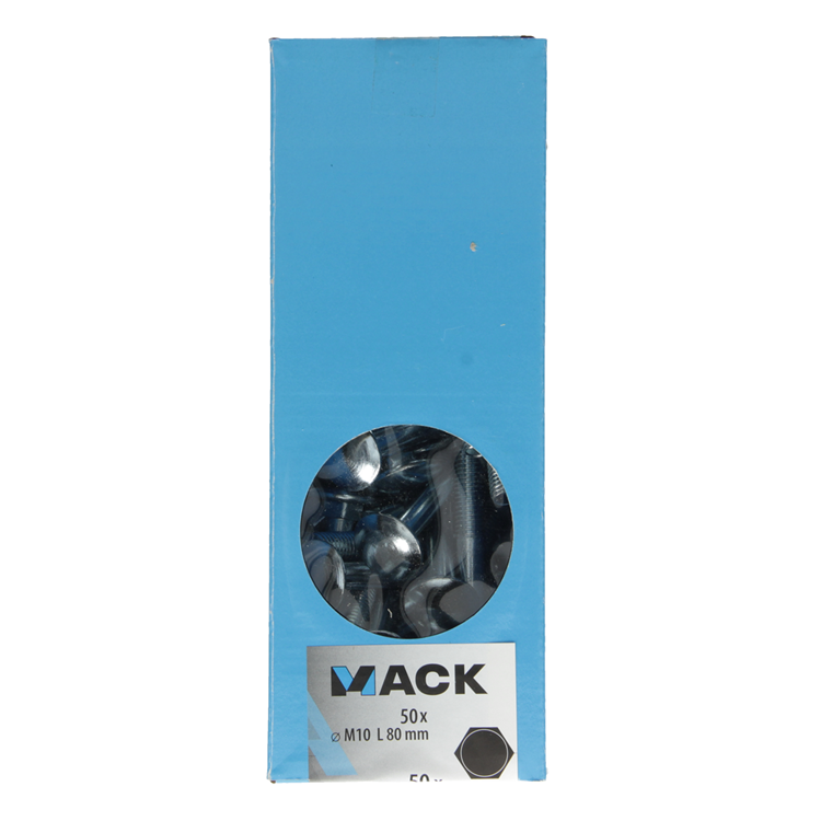 Laden Sie das Bild in Galerie -Viewer, Mack 1007066 - houtbout + moer verzinkt 50 st10 x 80 mm | 1 stuks
