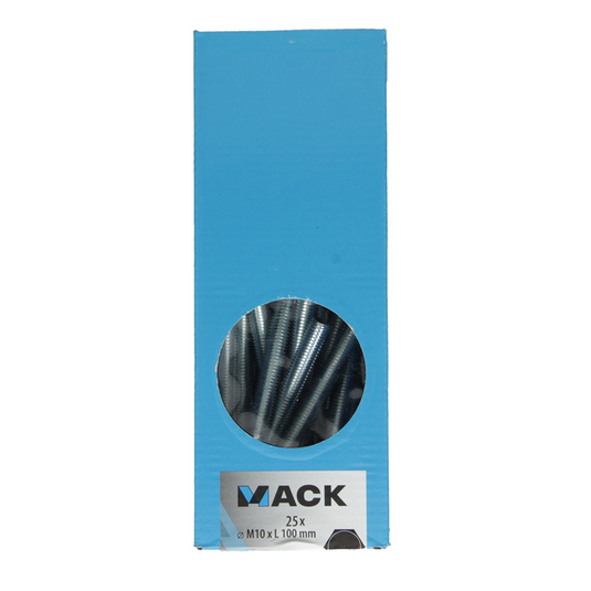 Mack 1007085 - tapbout + moer verzinkt 25 st 10 x 100 mm | 2 stuks