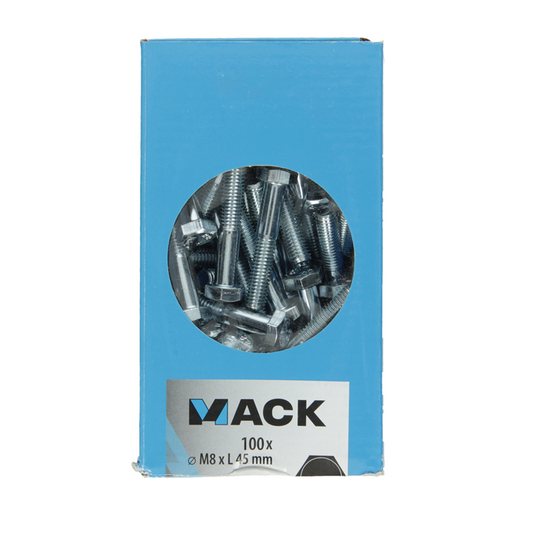 Mack 1007088 - mekaniekbout + moer 100 st 8 x 45 mm | 2 stuks
