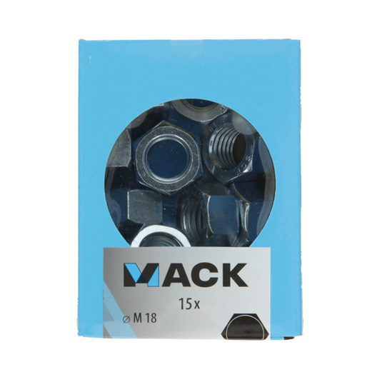 Mack 1007102 - zeskantmoeren 15 st m18 | 3 stuks