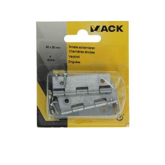 Mack 1013247 - 4 smalle scharnieren verzinkt h 50 x b 30 mm | 5 stuks