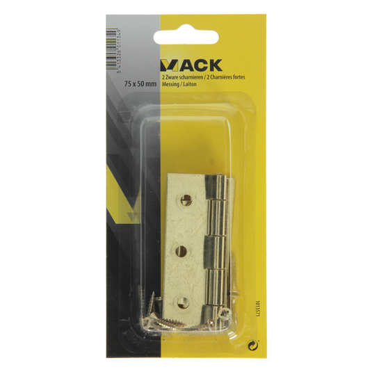 Mack 1013571 - 2 zware scharn. vermessingd h 75 x b 50 mm | 5 stuks