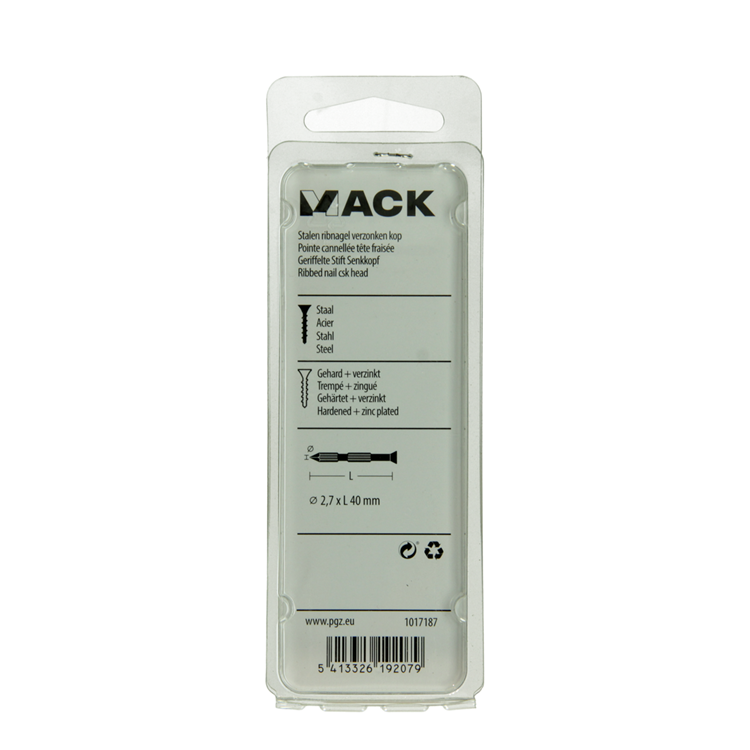 Laden Sie das Bild in Galerie -Viewer, Mack 1017187 - stalen ribnagel vk st.gehard + verz.18 st 2,7 x 40 mm | 10 stuks
