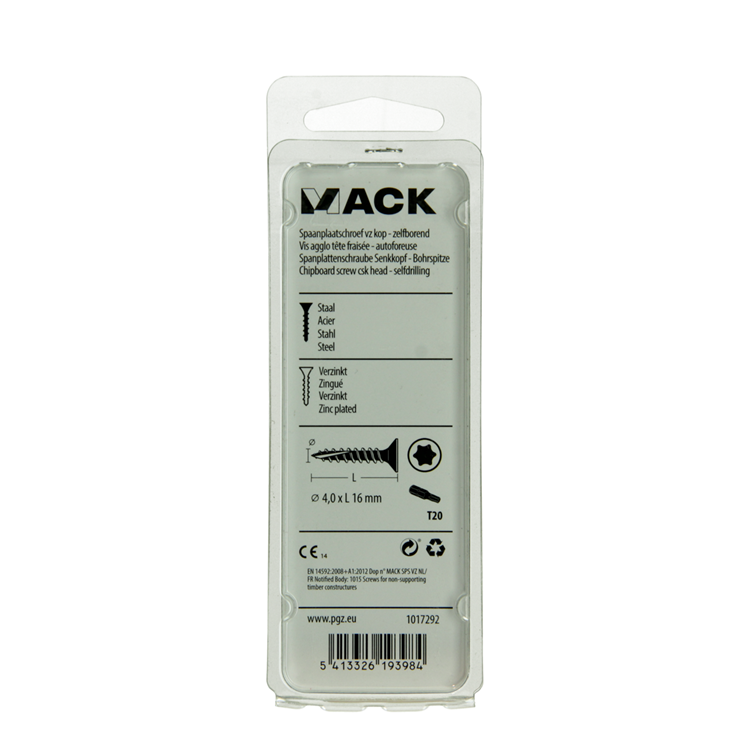 Chargez l'image dans la visionneuse de la galerie, Mack 1017292 - spaanplschr.vzkop-zelfb. geelverz. 35 st 4,0 x 16 mm | 10 stuks
