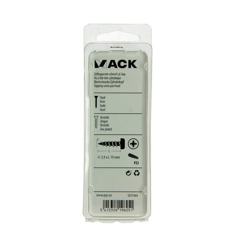 Afbeelding laden in galerijviewer, Mack 1017444 - zelftappende schroef cyl kop verz. 22st 3,9 x 19 mm | 10 stuks
