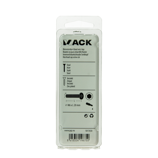 Mack 1017658 - binnenzeskant bout verz. kop verz. 7 st m6x20 | 10 stuks