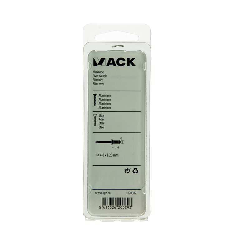 Afbeelding laden in galerijviewer, Mack 1020307 - 15 blindnieten alu 4,8x20mm | 5 stuks
