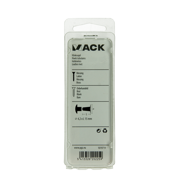 Afbeelding laden in galerijviewer, Mack 1019719 - klinknagel messing 5 st 4,2 x 15 mm | 10 stuks
