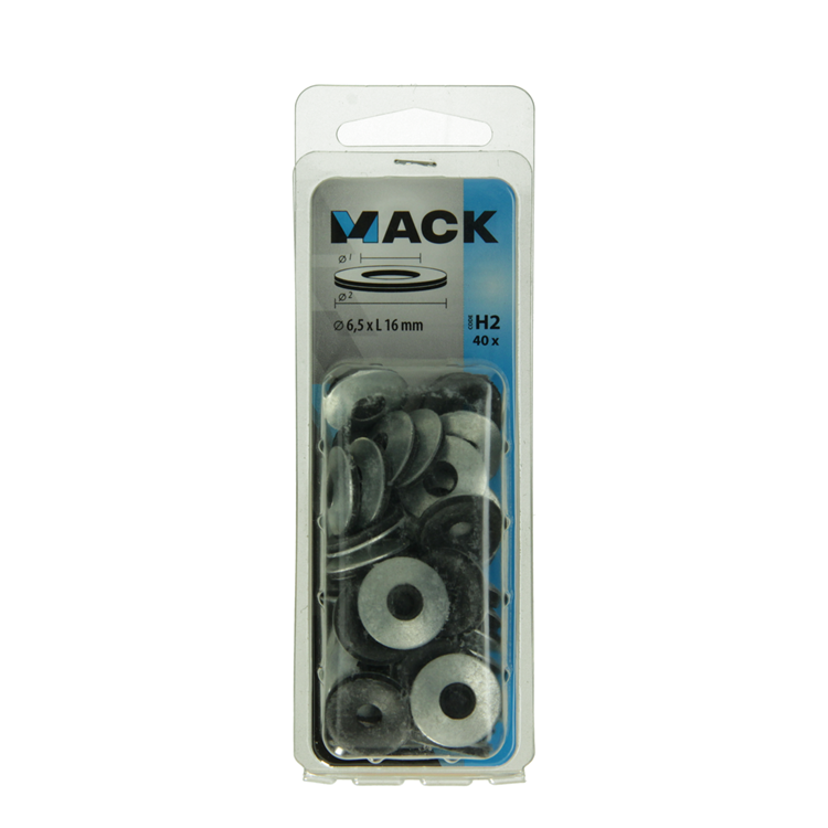 Afbeelding laden in galerijviewer, Mack 1018134 - dichtingsring rubber verzinkt 40 st 6,5 x 16 mm | 5 stuks
