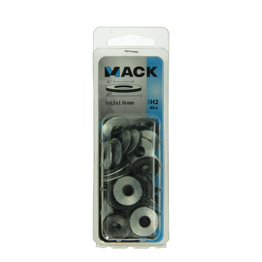 Mack 1018134 - dichtingsring rubber verzinkt 40 st 6,5 x 16 mm | 5 stuks