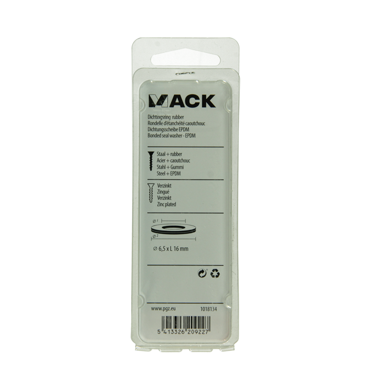 Afbeelding laden in galerijviewer, Mack 1018134 - dichtingsring rubber verzinkt 40 st 6,5 x 16 mm | 5 stuks
