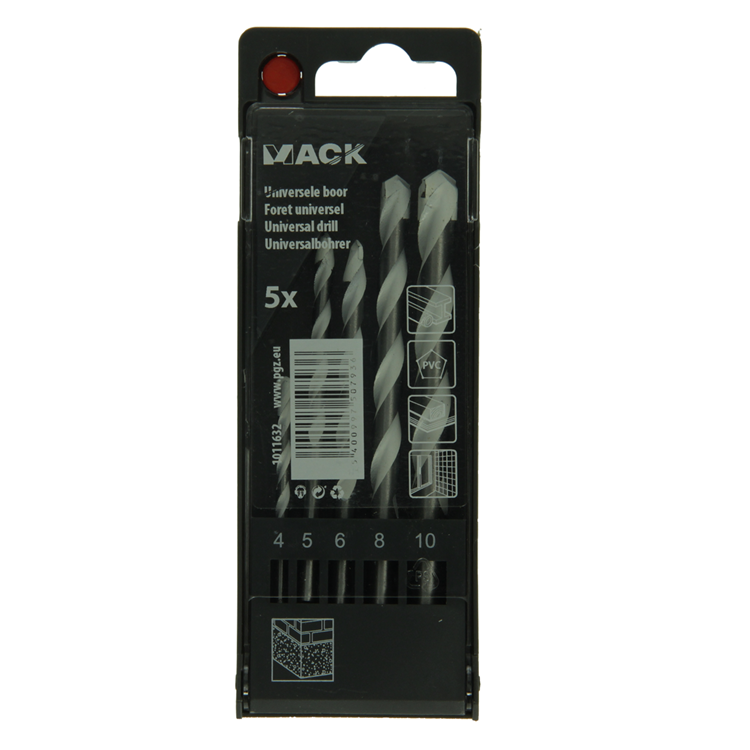 Chargez l'image dans la visionneuse de la galerie, Mack 1011632 - universele multi boor set 5 delig 4-10mm | 5 stuks
