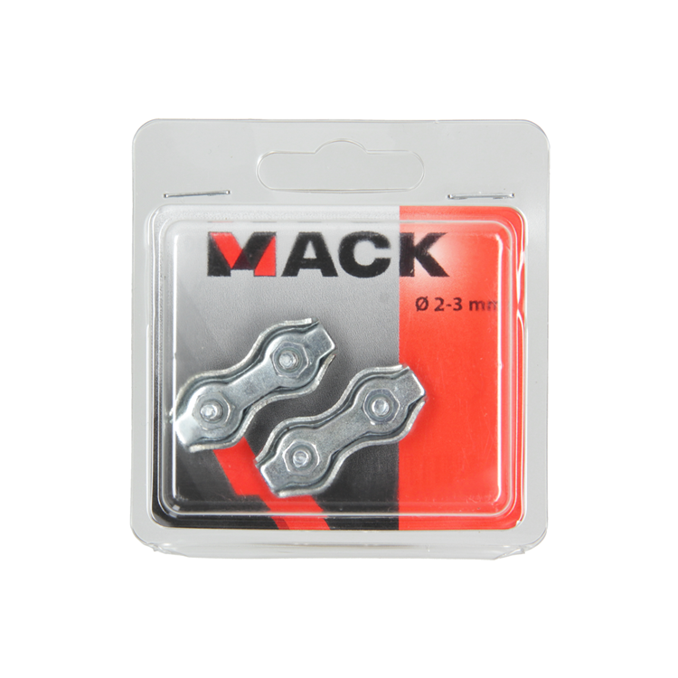 Cargue la imagen en el visor de la galería, Mack 1006900 - 2 staaldraadklemmen duplex verzinkt 2-3mm bl | 5 stuks
