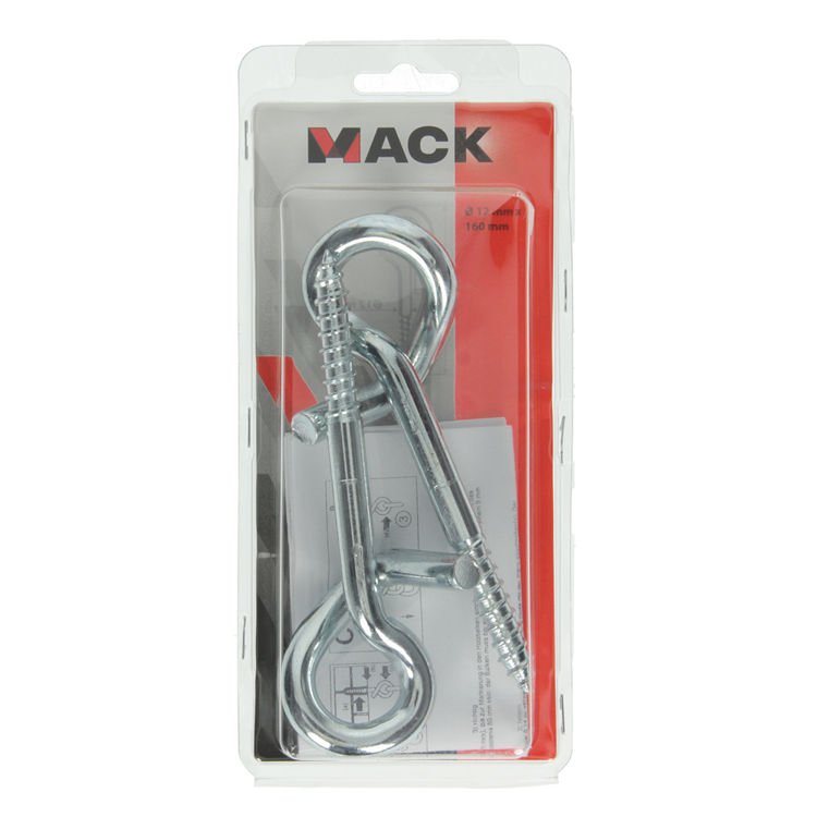 Afbeelding laden in galerijviewer, Mack 1006903 - 2 veiligh. schommelhaken 12 x 160mm verzinkt | 5 stuks
