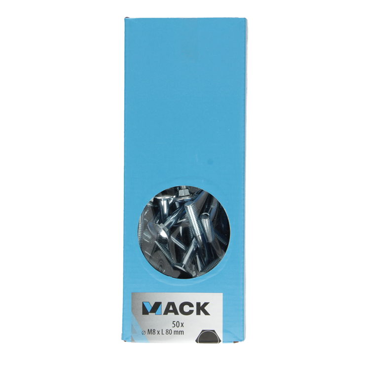 Laden Sie das Bild in Galerie -Viewer, Mack 1007062 - houtbout + moer verzinkt 50 st8 x 80 mm | 1 stuks
