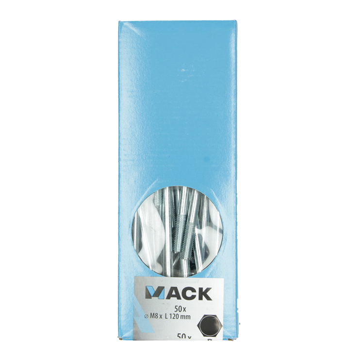 Chargez l'image dans la visionneuse de la galerie, Mack 1007064 - houtbout + moer verzinkt 50 st8 x 120 mm | 1 stuks
