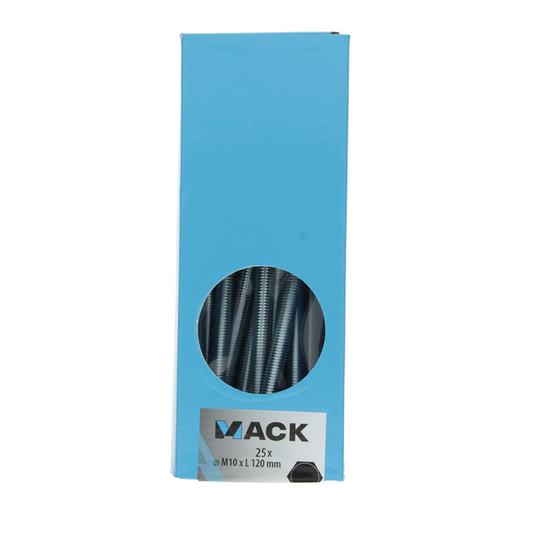 Mack 1007086 - tapbout + moer verzinkt 25 st 10 x 120 mm | 2 stuks